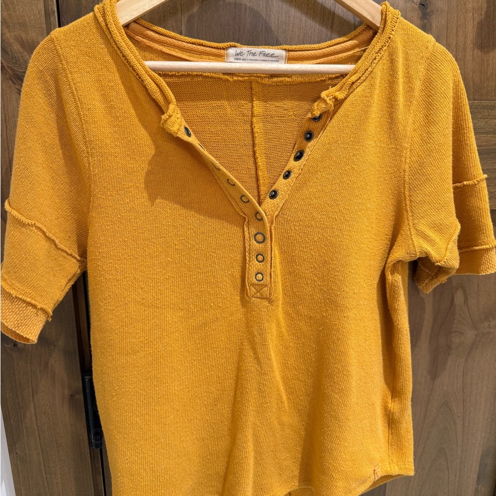 We The Free Golden Short Sleeve Top